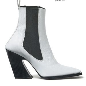 BRANDON BLACKWOOD Pull-On Ani Chelsea Boot in White Leather